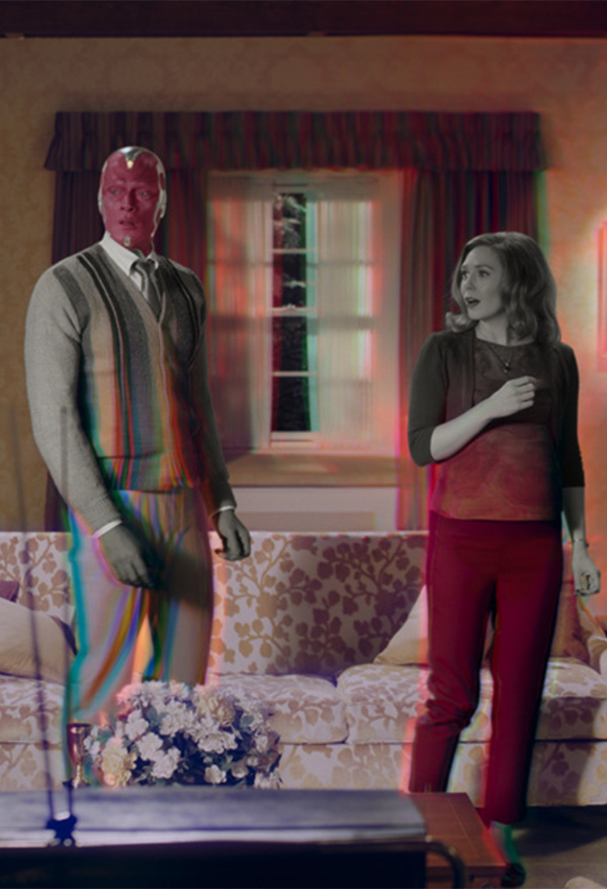 Wanda et vison sont debout dans le salon